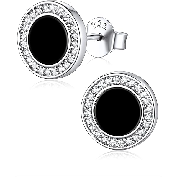 SILVER925 ONYX STUD EARRINGS /シルバー/ピアス Amazon.com: 925 Sterling Silver Round Black Onyx Stud